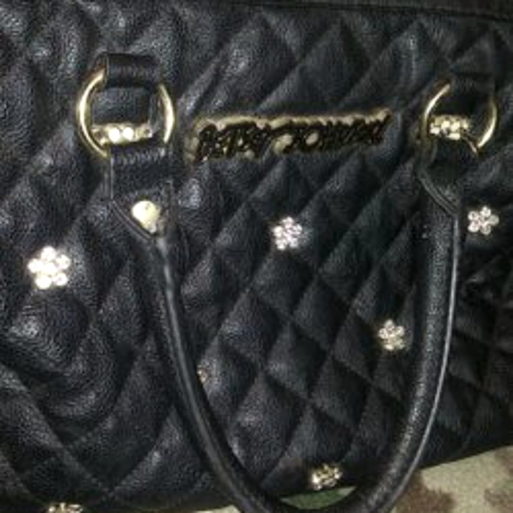 Black purse with rhinestones